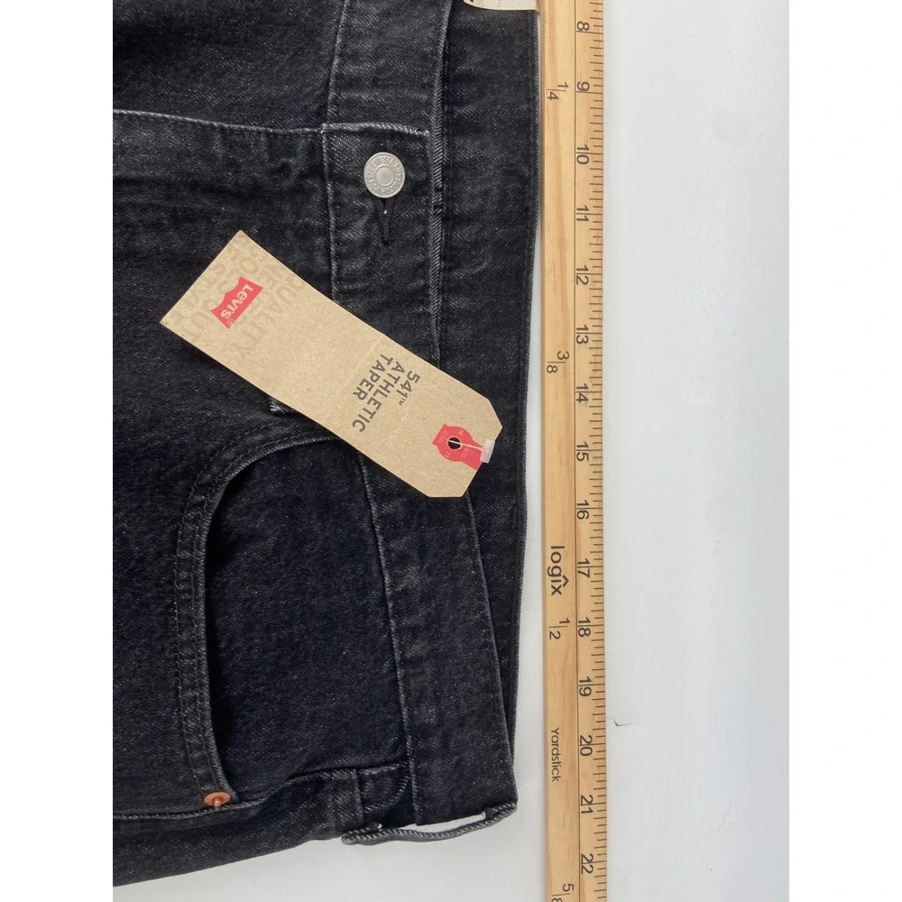 Levis 541 Jeans Men 40x30 Black Athletic Taper Workwear Reinforced Double Knee